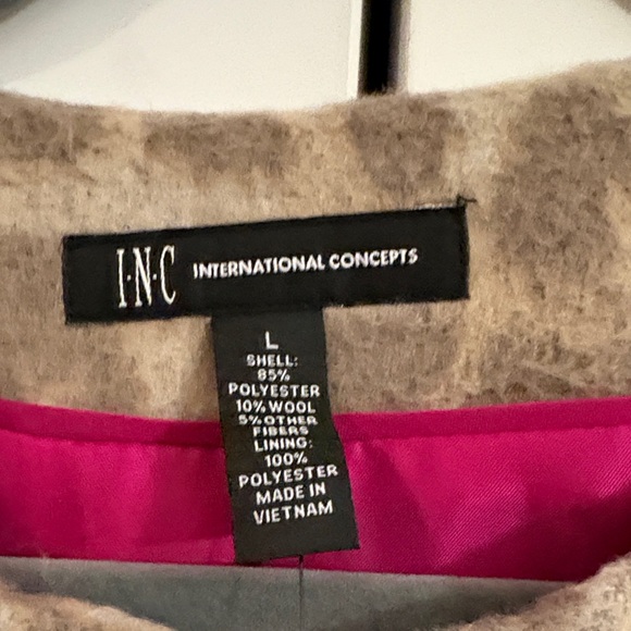 INC International Concepts Animal Print Cape Coat - Picture 2 of 10